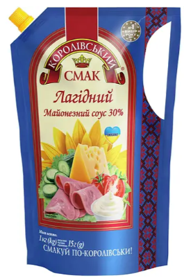 Майонезний соус Королівський смак Лагідний 30% 1 кг